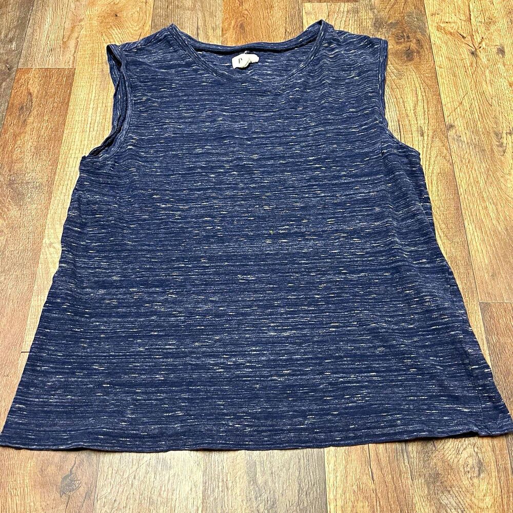 Pact Women’s Blue Sleeveless Knit Tank Top Organic Cotton Size M